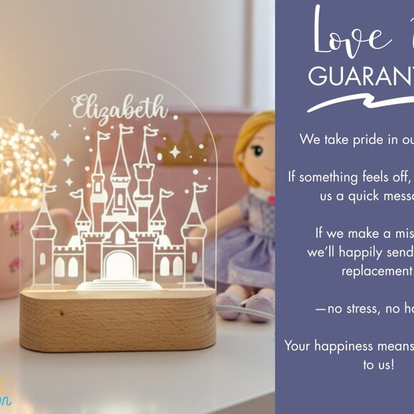 Personalized Castle Night Light – Custom LED Lamp for Kids - Picture 6 of 8